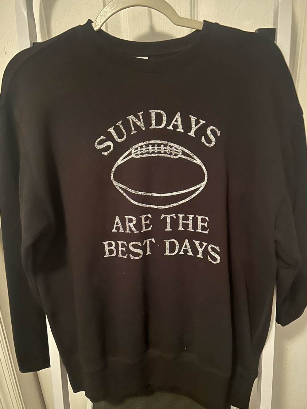 PINK Victoria's Secret Black "Sundays Are The Best Days" Pullover Sweatshirt